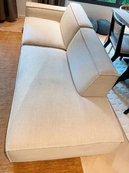 Beige sofa after cleaning