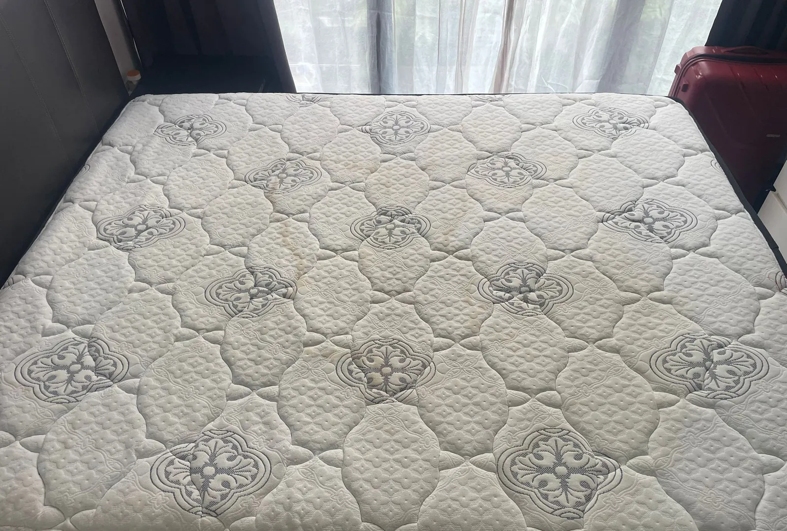 Quilted mattress before cleaning