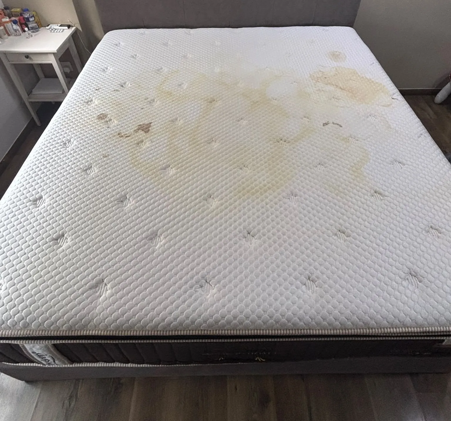 Large stains before cleaning