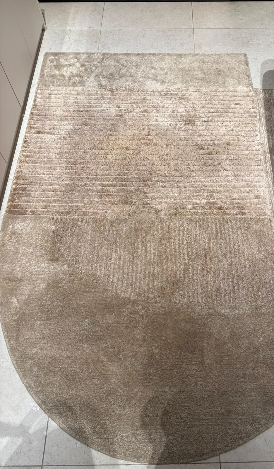 Rug after a food stain was cleaned