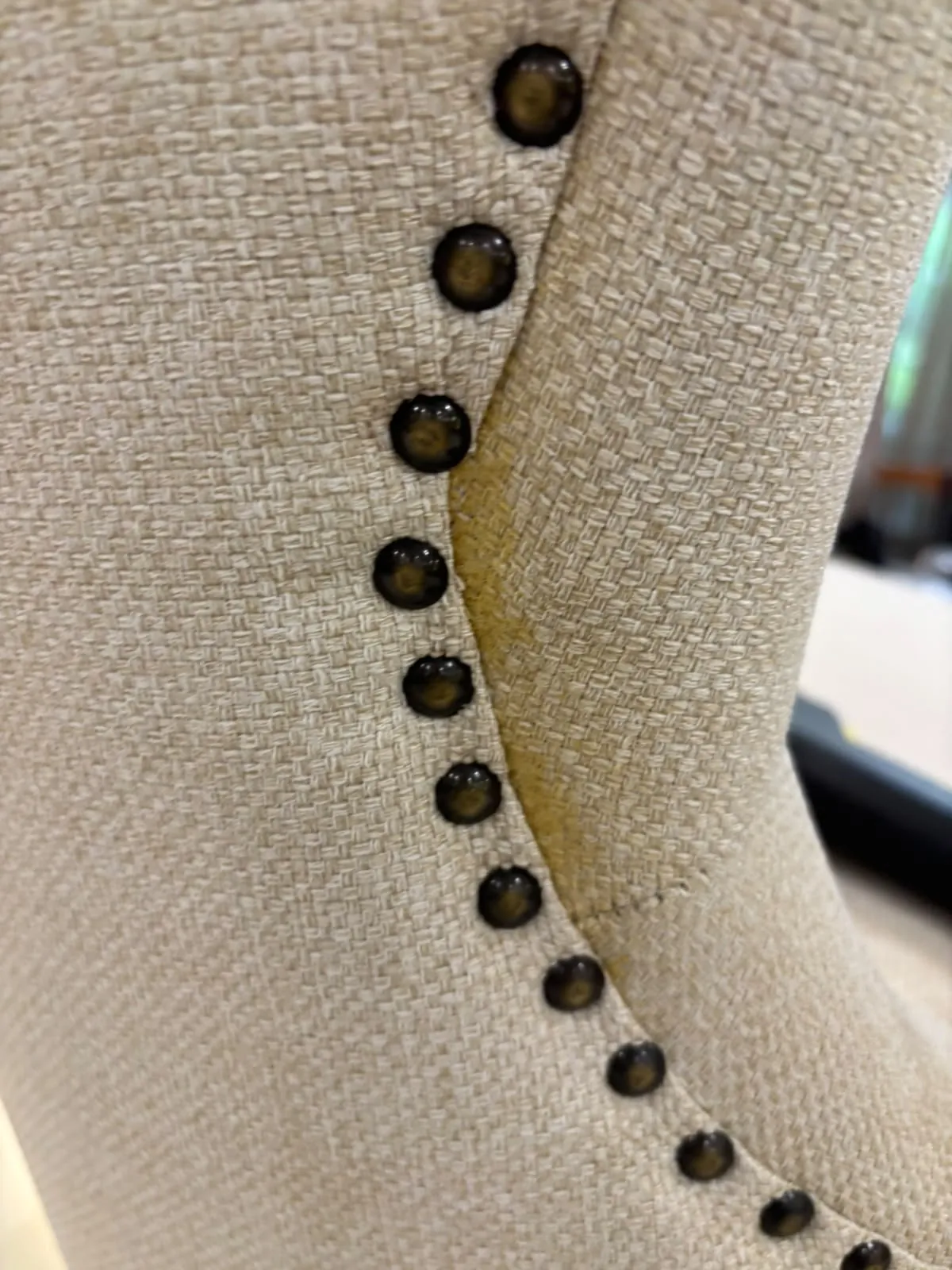 Studded chair before cleaning